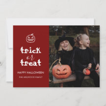 Whimsical Trick or Treat Script Halloween Photo