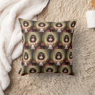 whimsical trippy mushroom lover Avant-Garde Pillow