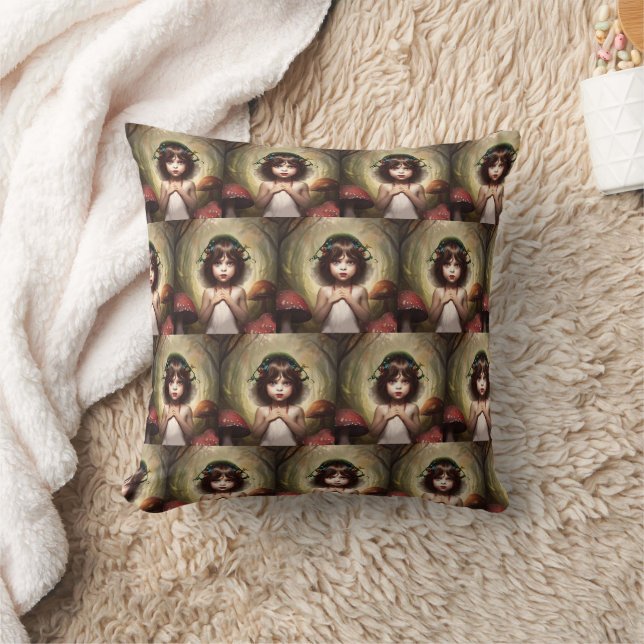 whimsical trippy mushroom lovers  cushion (Blanket)