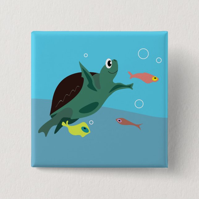 Whimsical Tropical Fish Ocean Art 15 Cm Square Badge (Front)