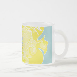 Whimsical Tropical Fish Ocean Art Frosted Glass Coffee Mug