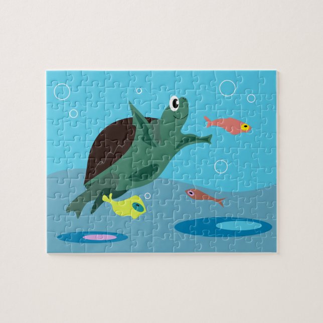Whimsical Tropical Fish Ocean Art Jigsaw Puzzle (Horizontal)