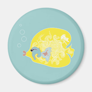 Whimsical Tropical Fish Ocean Art Magnet