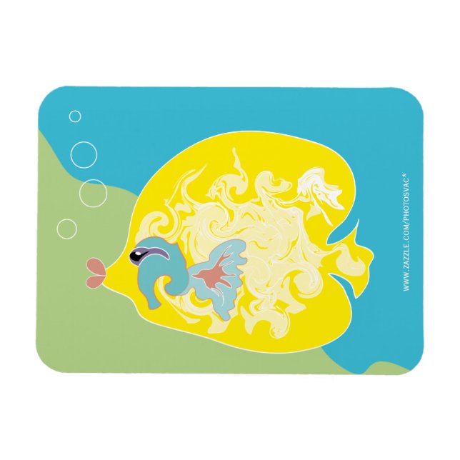 Whimsical Tropical Fish Ocean Art Magnet (Horizontal)