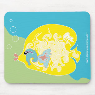 Whimsical Tropical Fish Ocean Art Mouse Mat