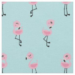 Whimsical tropical flamingos fabric