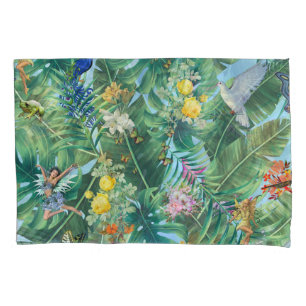 Whimsical Tropical World of Fairies, & Butterflies Pillowcase