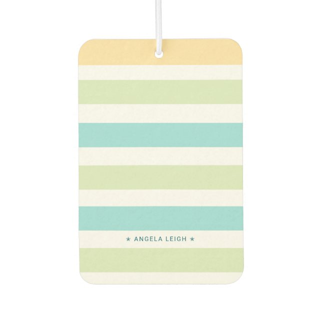 Whimsical Tropics Cabana Stripes Car Air Freshener (Front)