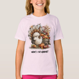 Whimsical Turkey "What's for dinner?" Thanksgiving T-Shirt