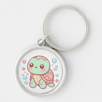 Whimsical Turtle Key Ring