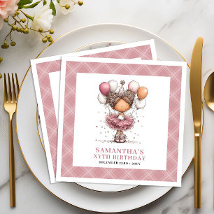 Whimsical tutu girl 1st birthday party napkins