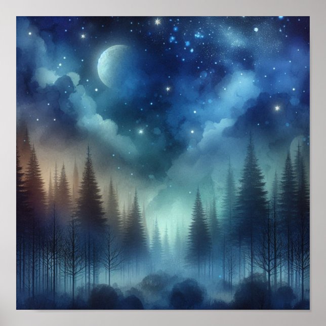 Whimsical Twilight Forest Back to School Poster (Front)