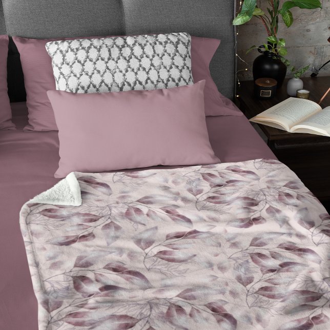 Whimsical Twilight Seamless Pattern Sherpa Blanket (Watercolor Wash BG&Hand-Painted Watercolor Element Sherpa Blanket)