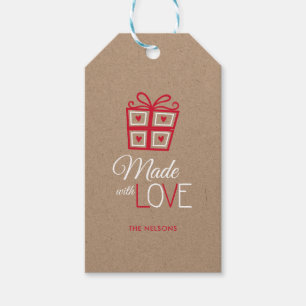 Whimsical Typography and Gift Box Gift Tags