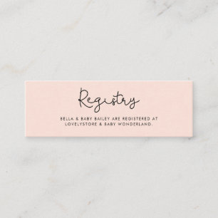 Whimsical typography Baby shower registry card