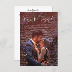 Whimsical Typography Custom Photo Engagement Party Invitation