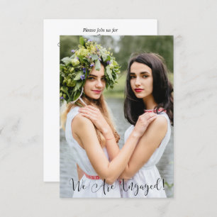 Whimsical Typography Custom Photo Lesbian Gay Invitation