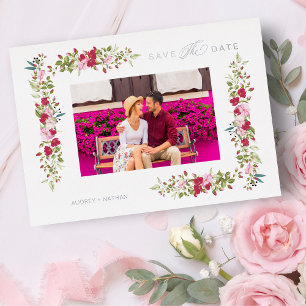 Whimsical Typography Red and Pink Shades Flowers