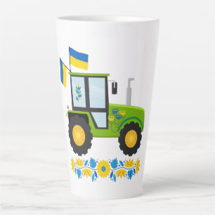 Whimsical Ukraine Tractor Latte Mug