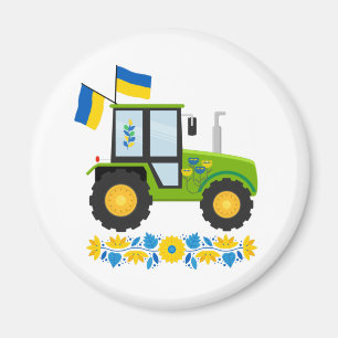 Whimsical Ukraine Tractor  Magnet