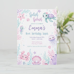 Whimsical Under the Sea First Birthday Celebration Invitation