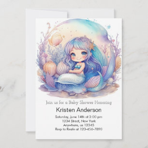 Whimsical Underwater Adventure Mermaid Baby Shower Invitation