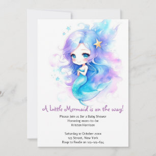 Whimsical Underwater Mermaid Baby Shower Invitation