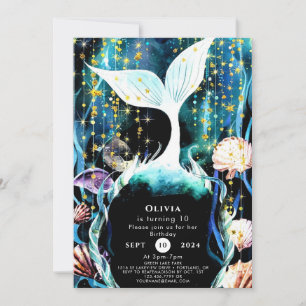 Whimsical Underwater Mermaid Birthday Invitation