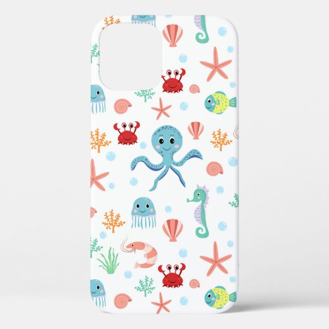 Whimsical Underwater Sea Creatures Case-Mate iPhone Case (Back)