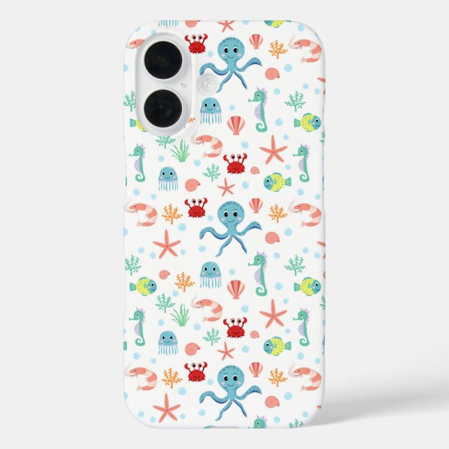 Whimsical Underwater Sea Creatures Case-Mate iPhone Case (Back)
