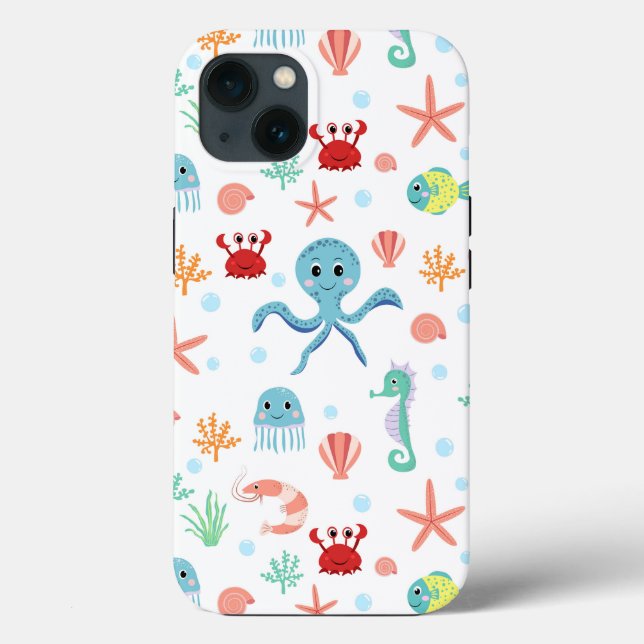 Whimsical Underwater Sea Creatures Case-Mate iPhone Case (Back)