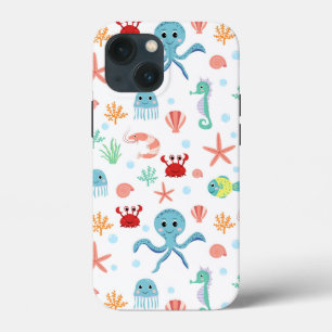 Whimsical Underwater Sea Creatures iPhone 13 Mini Case