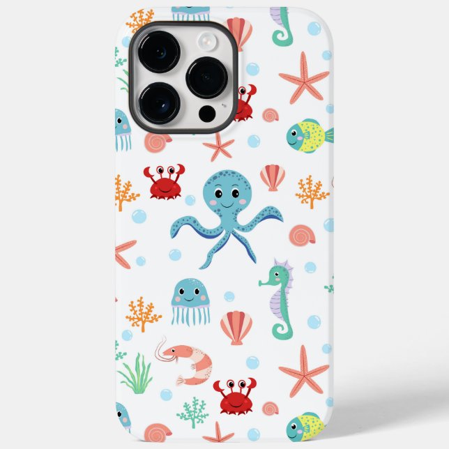 Whimsical Underwater Sea Creatures Case-Mate iPhone Case (Back)