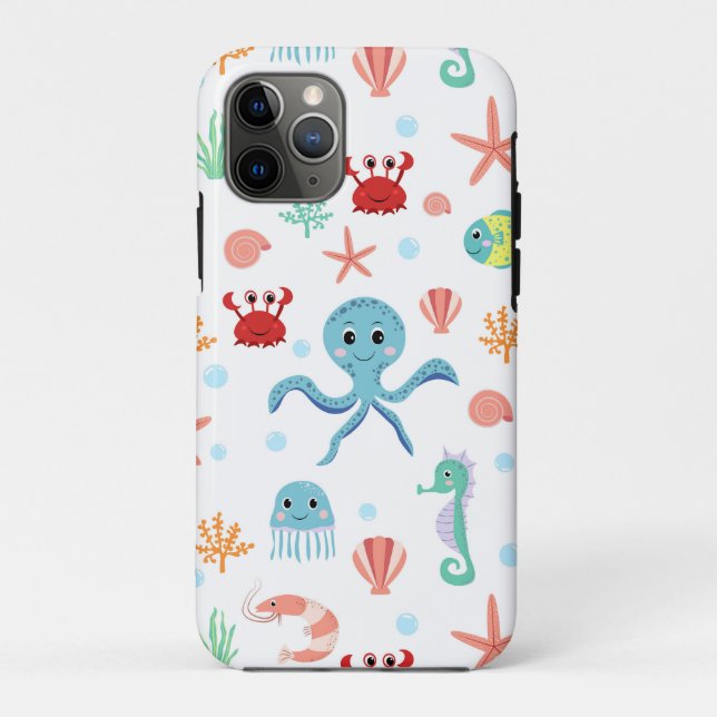Whimsical Underwater Sea Creatures Case-Mate iPhone Case (Back)
