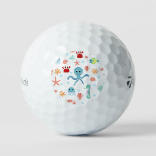 Whimsical Underwater Sea Creatures Golf Balls