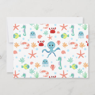Whimsical Underwater Sea Creatures Holiday Card