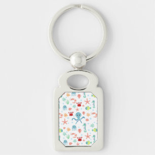 Whimsical Underwater Sea Creatures Key Ring