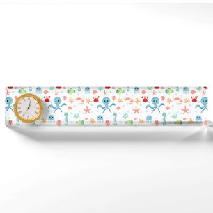Whimsical Underwater Sea Creatures Nameplate