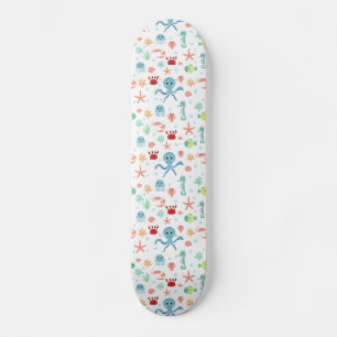 Whimsical Underwater Sea Creatures Skateboard