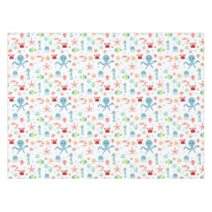 Whimsical Underwater Sea Creatures Tablecloth