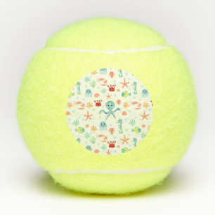 Whimsical Underwater Sea Creatures Tennis Balls