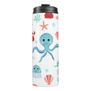 Whimsical Underwater Sea Creatures Thermal Tumbler