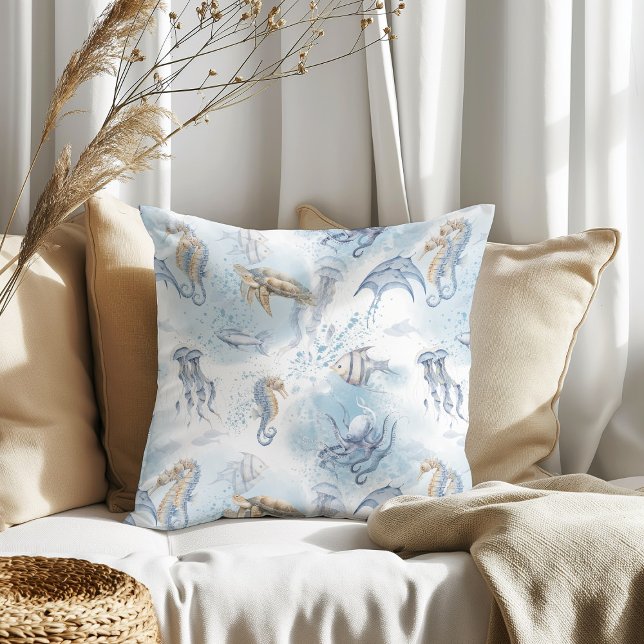Whimsical Underwater World – Sea Creatures Pattern Cushion (Creator Uploaded)