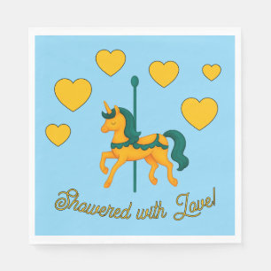 Whimsical Unicorn Baby Shower/Hearts Napkin