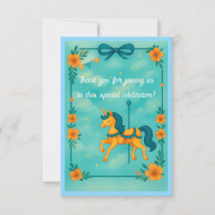 Whimsical Unicorn Baby Shower Thank You Card