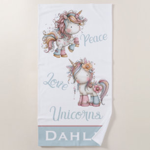 Whimsical Unicorn Beach Towel for Kids