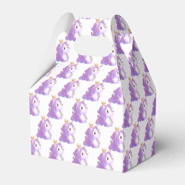 Whimsical Unicorn Birthday Favour Box (Front Side)