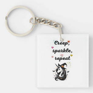 Whimsical Unicorn Line Art – "Creeper, Sparkle, Re Key Ring