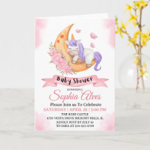 Whimsical Unicorn Moon Baby Shower For Baby Girl