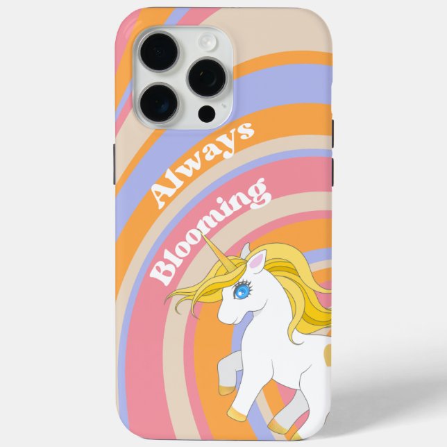 Whimsical Unicorn Phone Case – Colourful Lines  (Back)